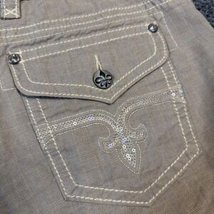 Rock Revival Womens Cute Khaki Plaid Color Sequins Size 30 Shorts